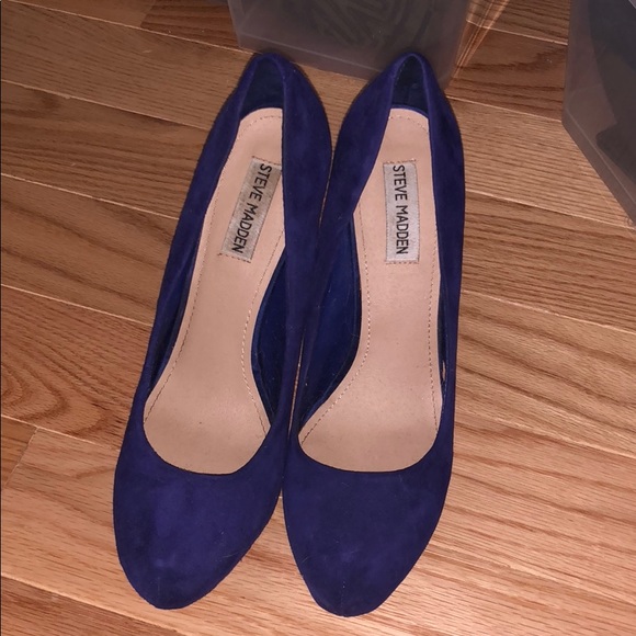 Blue Steve Madden platform heels - Picture 1 of 3